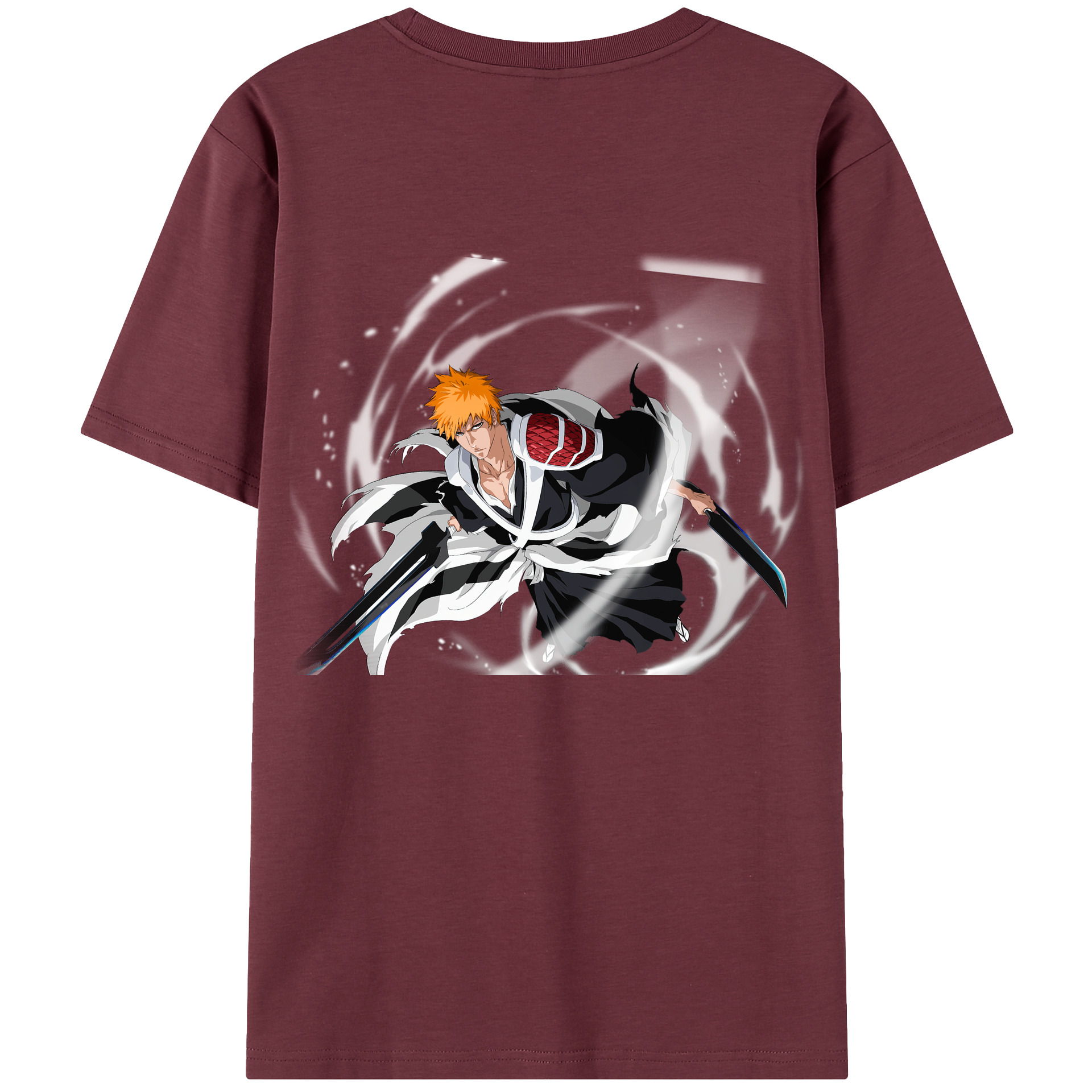 （画像用） ブリーチ 黒崎一護（くろさき いちご）BLEACH Kurosaki Ichigo 綿100％半袖Tシャツ（背面プリント）